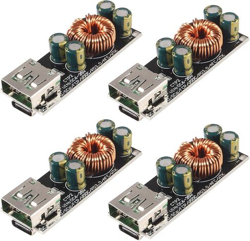 ACEIRMC 60W 6-35V DC إلى USB Type C PD 3.0 QC4 Type A QC3.0 DC شحن سريع 12V 24V وحدة طاقة تنحى USB Type-C للهاتف المحمول محول الشحن السريع (4 قطع) in Saudi Arabia