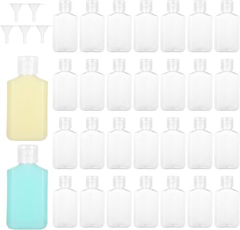 JMIATRY 100 Count 2 oz Plastic Bottles with Lids Empty Travel Bottles 2 oz/ 60ml with Funnel Clear 2oz Liquid Bottles for Lotions, Cream,Body Soap in Saudi Arabia
