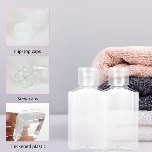 JMIATRY 100 Count 2 oz Plastic Bottles with Lids Empty Travel Bottles 2 oz/ 60ml with Funnel Clear 2oz Liquid Bottles for Lotions, Cream,Body Soap in Saudi Arabia