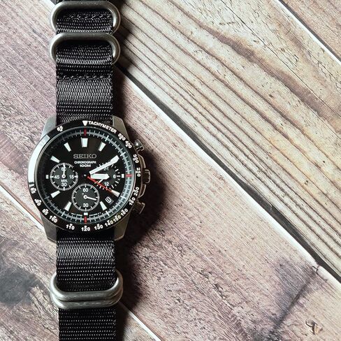 20mm, 22mm, 24mm 5-Ring Military Seat Belt Nylon Watch Band Strap Black, Choose Hardware in Saudi Arabia