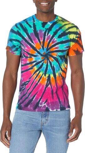 Liquid Blue Men's Rainbow Spiral Streak T-Shirt in Saudi Arabia