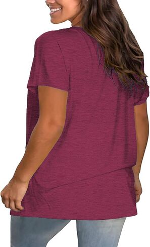 Plus Size Love Heart Shirts Women V Neck T Shirts Short Sleeve Tshirts Summer Tops in Saudi Arabia