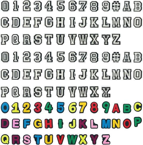 DaKuan 110 pcs Letters Numbers Shoe Charms, Sandal Decoration Letters A-Z, Numbers 0-9#, DIY Shoes, Sandals, Suitable for Youth, Adults, Boys and Girls in Saudi Arabia