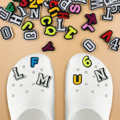 DaKuan 110 pcs Letters Numbers Shoe Charms, Sandal Decoration Letters A-Z, Numbers 0-9#, DIY Shoes, Sandals, Suitable for Youth, Adults, Boys and Girls in Saudi Arabia