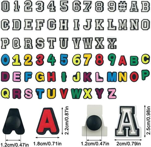 DaKuan 110 pcs Letters Numbers Shoe Charms, Sandal Decoration Letters A-Z, Numbers 0-9#, DIY Shoes, Sandals, Suitable for Youth, Adults, Boys and Girls in Saudi Arabia