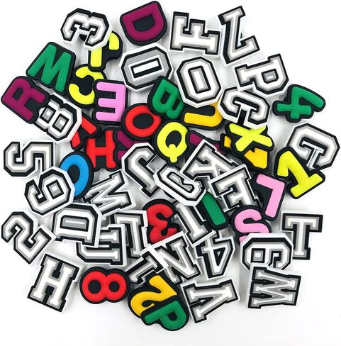 DaKuan 110 pcs Letters Numbers Shoe Charms, Sandal Decoration Letters A-Z, Numbers 0-9#, DIY Shoes, Sandals, Suitable for Youth, Adults, Boys and Girls in Saudi Arabia