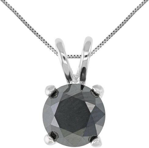 VIR JEWELS 1 cttw Diamond Pendant, Black Diamond Pendant Necklace for Women in .925 Sterling Silver with 18 Inch Chain, Prong Setting in Saudi Arabia