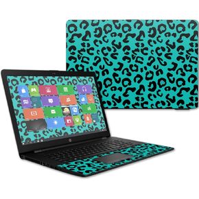 MightySkins Skin Compatible With HP 17t Laptop 17.3" (2017) - Teal Leopard | Protective, Durable, and Unique Vinyl Decal wrap cover | Easy To Apply, Remove, and Change Styles | Made in the USA