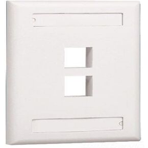 Panduit NK2FWHY 1-Gang 2-Port Faceplate with Label, White