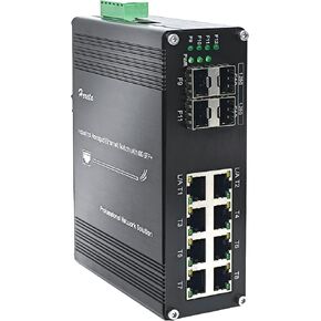 Mini Industrial 5 Port Gigabit Switch Ethernet Switch,Unmanaged Network Switch Ethernet Hub with 5 x RJ45 Port 10/100/1000Mbps,12~48VDC,Din-Rail, Wall Mountable in Kuwait