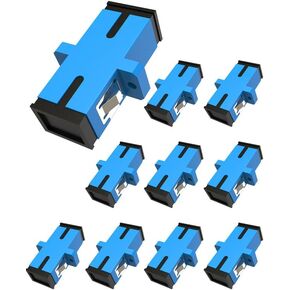 10pcs SC/OS2 Duplex Fiber Optic Adapter SC Female to SC Female UPC Network Internet Duple Single Mode Multimode Fiber Optical Coupler Connector Adapter,Blue in Kuwait