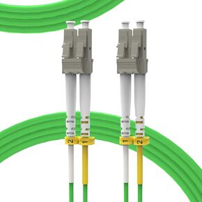 OM5 LC to LC Fiber Patch Cable 3m(10ft) - Length Options:0.2m-20m,40G/100GB 50/125μm Multimode Duplex LC-LC Fiber Jumper Cable Cord LSZH(Lime Green)