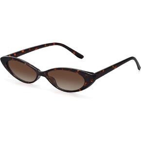 STORYCOAST Retro Cat Eye Sunglasses for Women Vintage 90S Trendy Small Frame Sun Glasses Skinny Oval Shades UV400 Protection