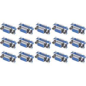 uxcell VGA Connector VGA15 Female Socket 15-pin 3-Row Female Serial Port Terminal Breakout for Mechanical Equipment CNC Computers Pack of 15