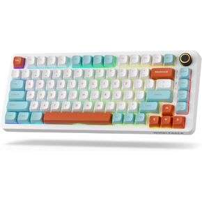 LTC Nimbleback NB832 Wireless 75% Gasket Mechanical Keyboard, Tri-Mode BT5.0/2.4G/USB-C Wired, Hot Swappable 82-Keys RGB Gaming Keyboard w/Software & 5 Layer Padding, Custom Linear Switch
