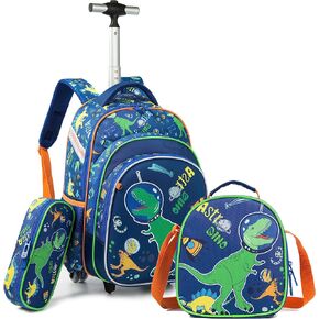 Oruiji Rolling Backpack for Girls Backpack with Wheels Backpack and Lunch Bag Set for Girls Kids Suitcase Travel Luggage in Kuwait