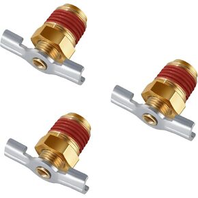 3Pc Drainage Valve with Wing Nut Handle, 1/4 NPT Inlet.SUNROAD Brass Winged Tank Drain Cock Wing Style Valve