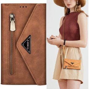 CCSamll for Samsung Galaxy Note 20 Wallet Case Crossbody Bag Purses for Women, RFID Blocking Zipper Handbag Neck Strap Lanyard Cover with 9 Card Slot Holder Phone Case for Note 20 XK Black