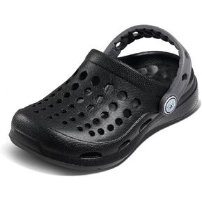 Joybees Kids Active Clog - Comfortable and Easy to Clean Slip-on Water Shoes for Girls and Boys - Black/Charcoal - Children's Size 10/Children's Size 11