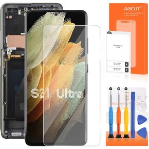 TFT for Samsung Galaxy S21 Ultra Screen Replacement for S21 Ultra LCD Display G998B SM-G998U LCD Digitizer Touch Screen Assembly with Black Frame+Installation Video(No Fingerprint,No Stylus Function)