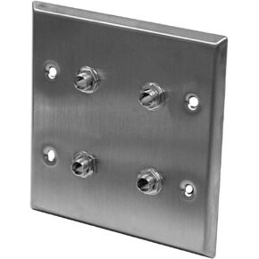 Seismic Audio SA-PLATE23 Stainless Steel Wall Plate with Four 1/4-Inch TS Mono Jacks