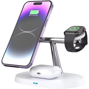 Wireless Charger iPhone Fast Charging Station: 3 in 1 Charger Stand Multiple Devices for Apple - iPhone 15 14 Pro Max 13 12 11 - Watch 9 8 7 6 5 4 3 2 Se - Airpods 3 2 Pro