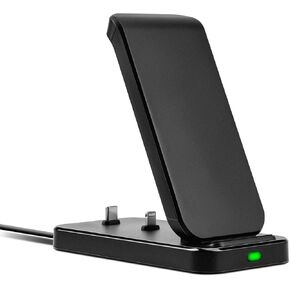 2 in 1 Fast Max 15W Qi Wireless Charger Charging Stand for iPhone 16/15/14/13/12/Pro/Max/Plus/Ultra, Airpods 1/2/3/ Pro1/2, Charging Station for Samsung Galaxy S21/S10, Galaxy Buds Live/Pro/+