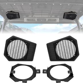 حاملات مكبرات الصوت في السقف الخلفي من SAUTVS مع دعامات يسار ويمين لملحقات Polaris Ranger XP 1000/ Crew XP 1000 2019-2020 (تدعم مكبرات الصوت 6.5 بوصة، استبدال #5454646، 5265150، 5265149)