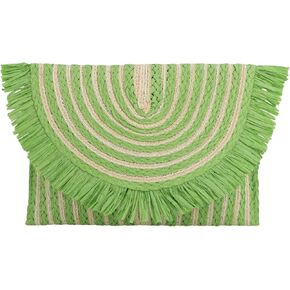 Fecialy Women Fringe Straw Clutch Purses Envelope Summer Beach Bags Woven Clutch Handbags