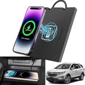 for 2017-2024 Chevrolet Chevy Equinox Vehicle Wireless Charger, Intelligent 15W Fast Qi Cell Phone Charging Station Pad Mat fits Equinox Accessories