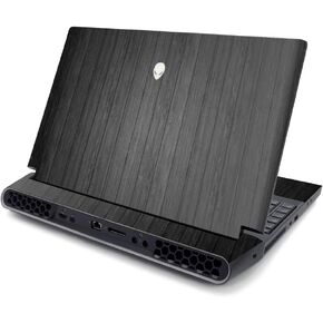 MightySkins Skin Compatible with Alienware Area-51M 17" (2019) - Black Wood | Protective, Durable, and Unique Vinyl Decal wrap Cover | Easy to Apply, Remove, and Change Styles | Made in The USA