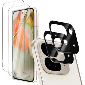 Orzero (4 in 1) Compatible for Google Pixel 9 Pro Fold, 2 Pack Front Screen Protector + 2 Pack Camera Lens Protector Tempered Glass Premium Quality High Definition Bubble-Free Anti-Scratch