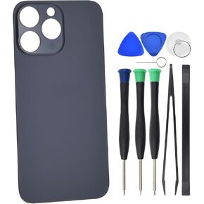 Back Glass for iPhone 14 Pro Max A2894 A2651 A2893 Replacement with Pre cut Adhesive - 6.7" Space Black