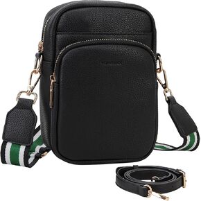 VX VONXURY Zip Cell Phone Bag, Small Fashion Women Crossbody Purse with 2 Removable Shoulder Straps and 3 Card Slots