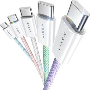 USBC to USBC Cable, 60W C to C Cable Fast Charging 5-Pack [3.3+3.3+6.6+6.6+10FT] USB C Cables for iPhone 15/15 Pro/15 Plus/15 Pro Max iPad Mini Pro Air MacBook Air Pro Samsung S23/S22 Pixel LG