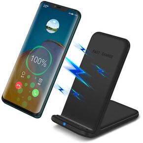 Wireless Charger, 20W Max Fast Charging Stand for Samsung Galaxy S24 S24+ S24 Ultra S23 S22 S21 S20 S10 S9 S8 Note20, Charging Station for Google Pixel 8 7 6, for iPhone 15 14 13 12 11, etc (2 Pack)