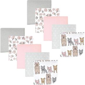 Hudson Baby Unisex Baby Flannel Cotton Washcloths, Cute Farm 12 Pack, One Size