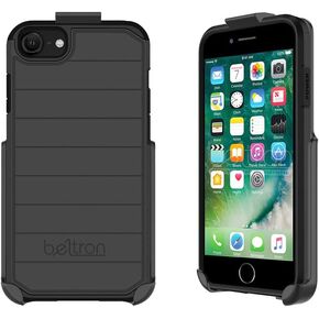 BELTRON Case with Belt Clip for iPhone SE 3 2022, SE 2 2020, iPhone 7/8, Slim Full Protection Heavy Duty Hybrid Case & Rotating Belt Clip Holster w/Built in Kickstand (Gunmetal Grey)