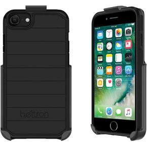 BELTRON Case with Belt Clip for iPhone SE 3 2022, SE 2 2020, iPhone 7/8, Slim Full Protection Heavy Duty Hybrid Case & Rotating Belt Clip Holster w/Built in Kickstand (Gunmetal Grey) in Kuwait