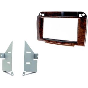 Scosche MZ2355DDB Compatible with 1998-05 Mercedes CL500 ISO Double DIN Dash Kit; Wood Look