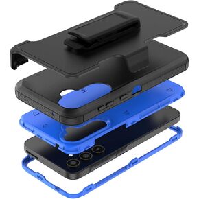 Compatible with Samsung Galaxy A35 Case, with Belt Clip Holster Heavy Duty Rugged Shockproof Full Body Protection Kickstand Cover for Samsung Galaxy A35 Phone (Black)