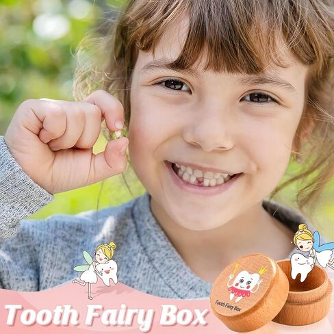 قطعتان من صندوق جنيات الأسنان للأولاد، حاملات أسنان خشبية لطيفة لجنية الأسنان، صناديق جنية الأسنان الأولى للأولاد والبنات in Kuwait