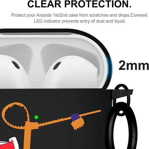 Gedicht for Airpods 2nd Generation Case with Lanyard Cute Cartoon Sports Shoes, Protective TPU Soft Cases Cover Rugged for Apple Airpods 1st Generation Case with Keychain for Women Men，Black Red in Saudi Arabia