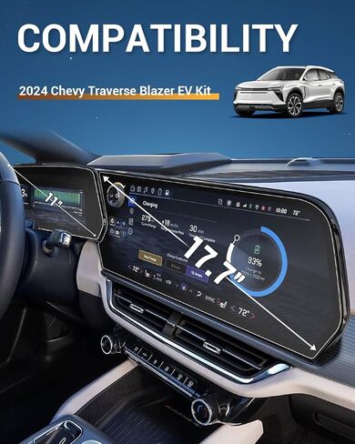 واقي شاشة YEE PIN 2024 Chevy Traverse لملحقات Chevy Traverse 2024، واقي شاشة لـ 2024 Chevy Traverse LS/LT/Z71/RS شاشة لمس ملونة مقاس 17.7 بوصة ومجموعة أدوات 11 بوصة، عبوة من قطعتين in Saudi Arabia