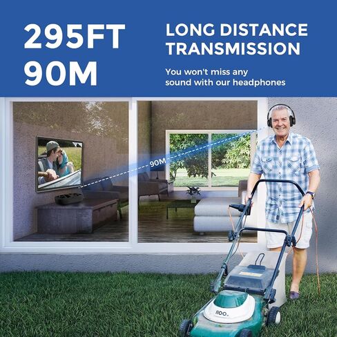 Wireless TV Headphones for Seniors with Transmitter,Black in Kuwait