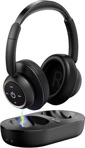 Wireless TV Headphones for Seniors with Transmitter,Black in Kuwait