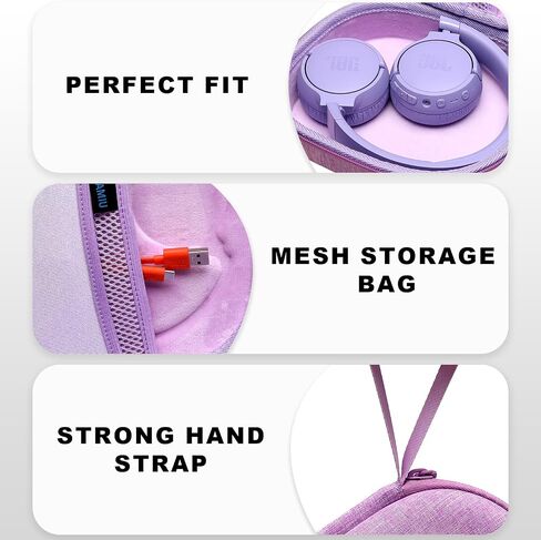 Headphone Case for JBL Tune 510BT/ 520BT/ 660NC/ 670NC/ 570BT/ 500BT/ 500/ JBL Live 460NC/ 670NC/ JBL T450BT, Soundcore H30i, Samsung AKG Foldable Bluetooth Wireless Headphone Purple in Kuwait