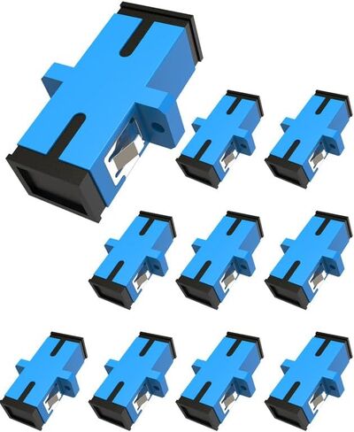 10 قطع SC/OS2 محول ألياف بصرية مزدوج SC أنثى إلى SC أنثى UPC شبكة إنترنت مزدوج وضع واحد متعدد الأوضاع محول موصل الألياف الضوئية، أزرق in Saudi Arabia