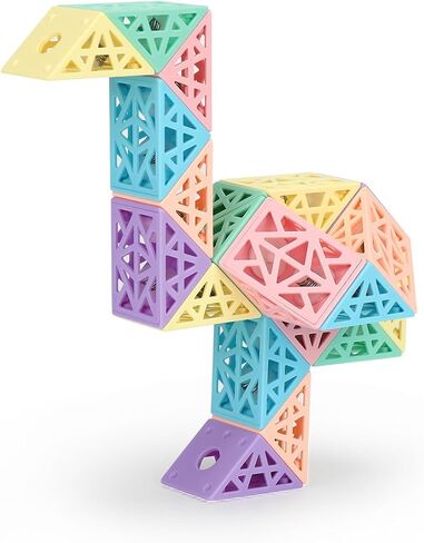 MOYU BLOCK Fidget Snake Cube Puzzles Twist Toys for Kids Sensory Toy Brain Teaser Wedges Magic Snake Cube(24 Blocks) in Saudi Arabia