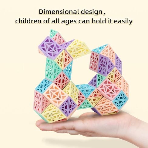 MOYU BLOCK Fidget Snake Cube Puzzles Twist Toys for Kids Sensory Toy Brain Teaser Wedges Magic Snake Cube(24 Blocks) in Saudi Arabia